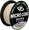 Paracord Planet Micro Paracord – Thin Braided Cord for Crafting, Fishing, and DIY Projects in 125 ft Spools – Cream