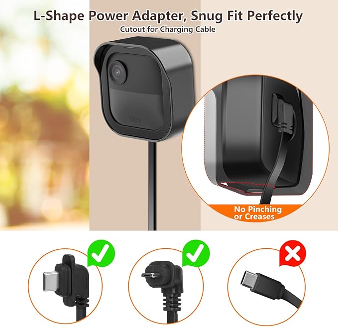 delilyn Flexible Twist Mount for All-New Blink Outdoor 4 (4th Gen) & Blink Outdoor (3rd Gen), Weatherproof Protective Housing with Charging Cutout and Gooseneck Mount for Blink Camera