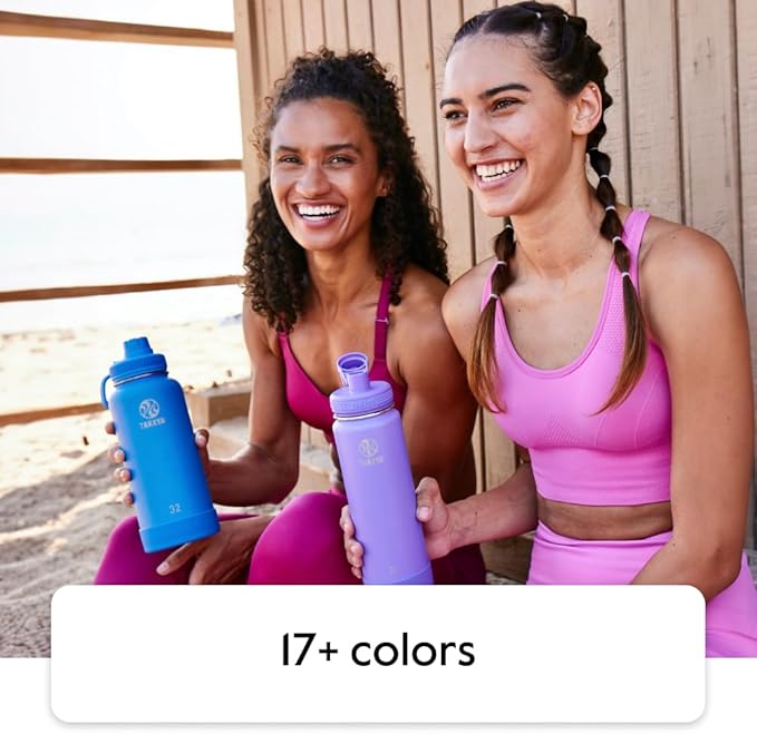 Takeya Actives Water Bottle with Spout Lid - Bottle with Double Stainless Steel Insulation - Dishwasher Safe & BPA-Free - Bottle with Spout Lid & Removable Bumper - 18 oz, Lilac