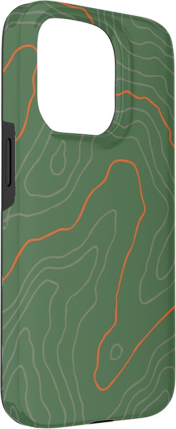 Backcountry Topo Guide Orange Lines Topographical Map Case for iPhone 15 Pro