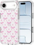 MOSNOVO for iPhone Air Case | Military Grade 6.6ft Drop Tested | Camera Control | Clear with Bowtiful Love Design