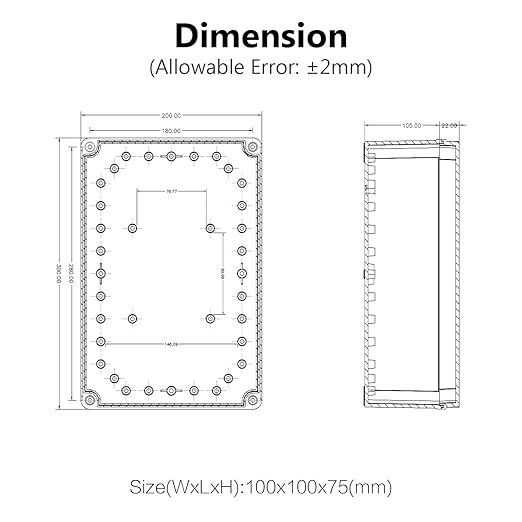LeMotech Junction Box IP67 Waterproof Dustproof Electrical Box Project Box DIY Enclosure Gray 11.8X 7.8X 4.1inch (300x200x105mm)