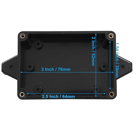 4 Pack Junction Boxes, 3.3 x 2.3 x 1.3 Inch IP65 Waterproof Project Box, ABS Plastic Electrical Project Case Power Junction Box with Fixed Ear for Outdoor (Black, 83 x 58 x 33 mm)