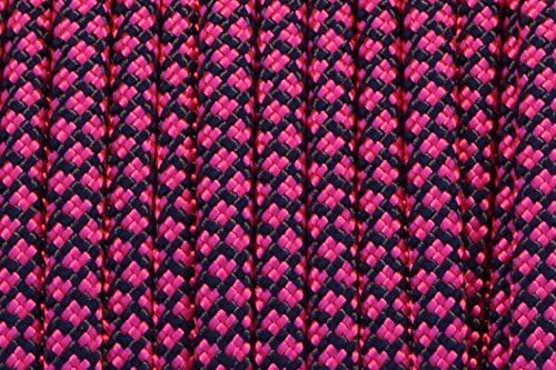 BORED? PARACORD! 550 lb Paracord – Ideal for Crafting, DIY Projects, Camping, Military & Active Outdoors – 300+ Colors – Tactical Parachute Cord Type III – Strong - Neon Pink Diamonds 50 Feet