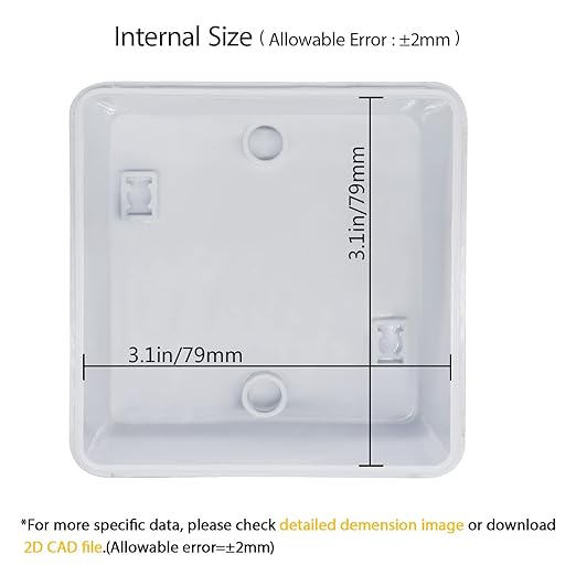LeMotech Junction Box, Electrical Box IP55 Water Resistant Dustproof ABS Plastic Project Enclosure for Electronics White, External Size 3.4 x 3.4 x 2 inch
