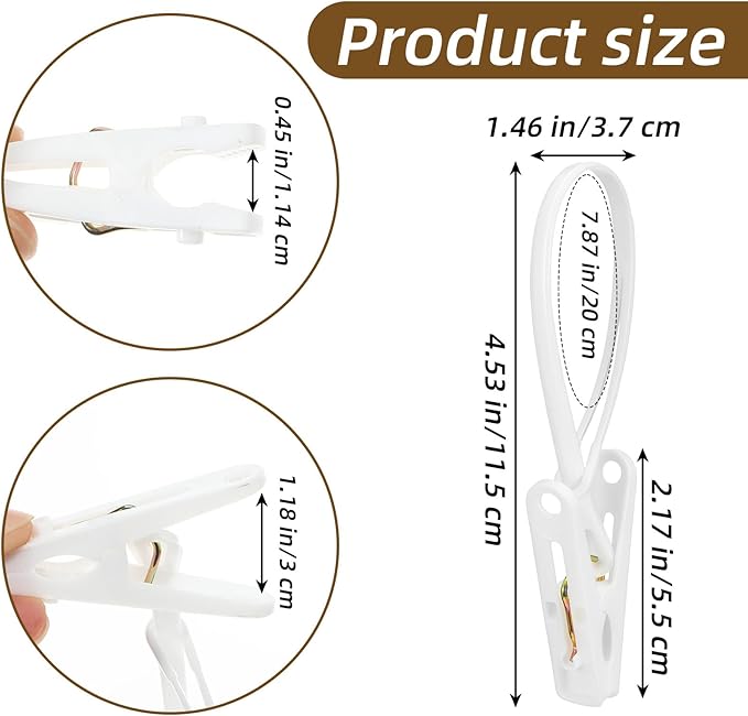 ElevateTech Multi-Purpose Laundry Hooks Clothes Pins Hanging Clips Towel Clips Hanger Organizer Clothes Closet Organizer for Closet Travel Pants Socks Handbags Hat Boot Bra
