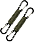Paracord Braided Carabiner Keychain Lanyard Strap, Hanger Stroller Hook w/2 Carabiner Clips for Water Bottle Backpack