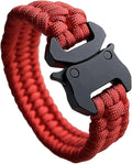 Parachute Cord Bracelets Trilobite Weaved Paracord Bracelet with Side Release Buckle 8.7 inch Black Bracelet for Men Women 1 Set