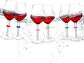 Floating Wine Glasses for Pool with Charms Tags, Pool accessories for adults, Shatterproof Poolside Wine Glasses, Floating Cup With Stem, Unbreakable Wine Cup & BPA-free (16 Oz, Set of 6)