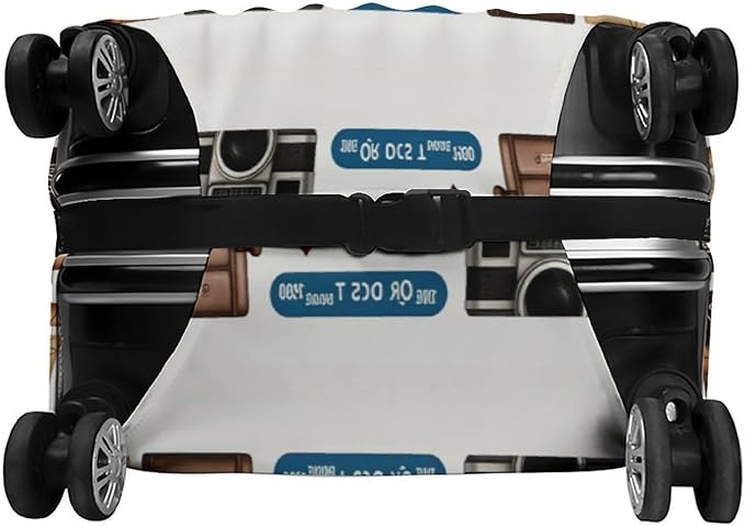 Travel Girl Adventure Globe Airplane Suitcase Camera Map Stretch Luggage Cover, Washable Suitcase Protector Fits 26-28in Cases, Secure Fit for Carry On Checked Bags, Travel Essentials