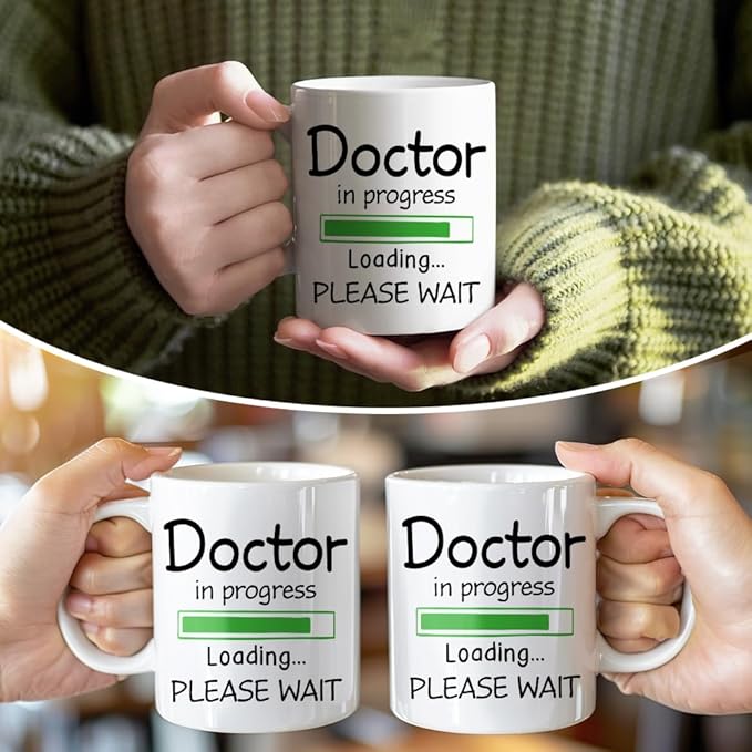 RZHV Doctor In Progress, Loading, Please Wait Coffee Mug, Funny Phd Student Mug, Graduation Gifts for Future Phd Md Medical Student, Inspirational Birthday Gifts for Coworker Friend Family Men Women