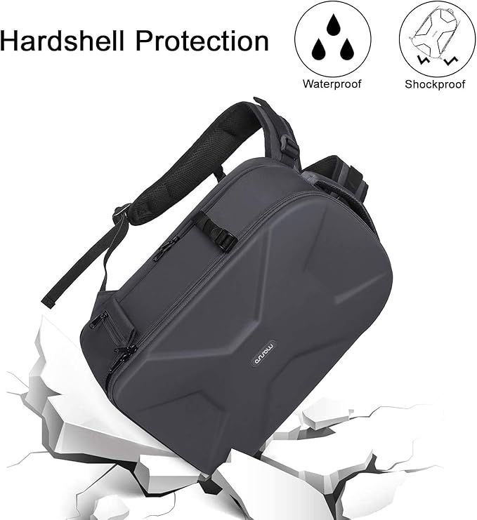 MOSISO Camera Backpack, DSLR/SLR/Mirrorless Photography Camera Bag 15-16 inch Waterproof Hardshell Case with Tripod Holder&Laptop Compartment Compatible with Canon/Nikon/Sony, Gray