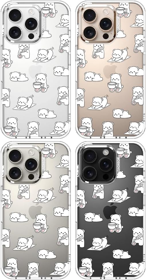 MOSNOVO for iPhone 16 Pro Case, Shockproof Military-Grade Protection 6.6ft Drop Tested, Clear Phone Case for iPhone 16 Pro, Cozy Bear Days Design