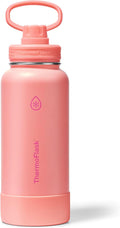 ThermoFlask 32 oz Double Wall Vacuum Insulated Stainless Steel Water Bottle with Spout Lid, Sunkissed Coral