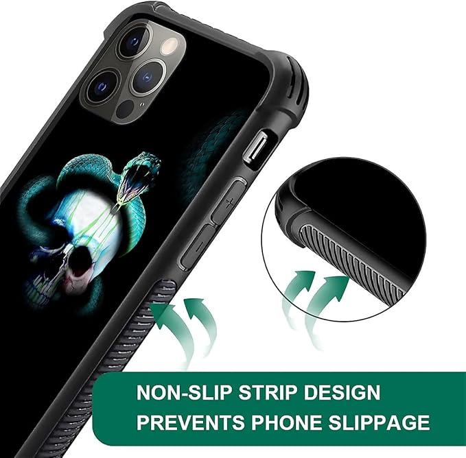for iPhone 11 Pro Case, Skeleton Winding Snake Pattern Graphic Design Girl Boy Soft Silicone Hard Acrylic Shock Protection for iPhone 11 Pro