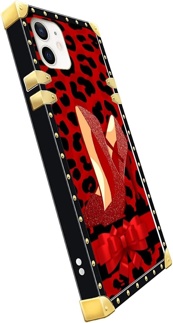 Compatible with iPhone 11 Case, Elegant High Heels Luxury Golden Decoration for Girl Women Soft TPU Shockproof Protective Hard PC Back for iPhone 11