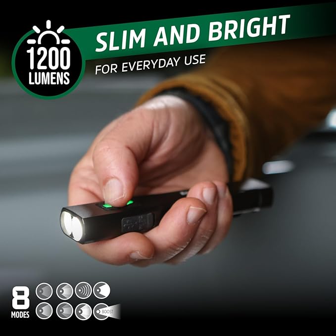 Energizer 1200SL-R Flashlight Rechargeable for EDC, Tactical Flashlight Ultra Bright, IPX4 Water-Resistant, USB-C Cable Included