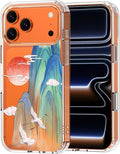 MOSNOVO for iPhone 17 Pro Max Case, Shockproof Military-Grade Protection 6.6ft Drop Tested, Camera Control, Clear Phone Case for iPhone 17 Pro Max, Celestial Cranes Design