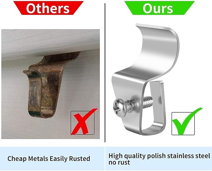 Antimbee Vinyl Siding Clips - 10 Pack Hangers, Upgrade No-Hole Outdoor Camera Mount for Blink, Arlo, Ring - No Damage, No Drilling, Weatherproof 304 Stainless Steel Home Siding Hooks