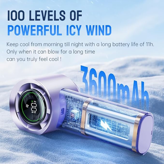 MUXNW Mini Turbo Jet Fan: Portable Small Pocket Handheld Personal Rechargeable Battery Operated USB Charger Keeping Cool In Hot Weather For Travel Beach(purple)