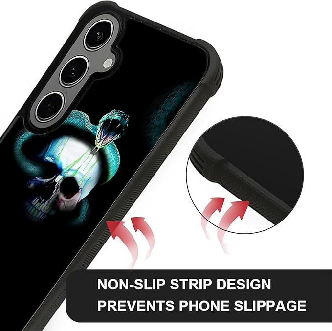 for Samsung Galaxy S24 S25 Plus Case, Skeleton Winding Snake Pattern Graphic Design Girl Boy Soft Silicone Hard Acrylic Shock Protection for Samsung Galaxy S24 S25 Plus