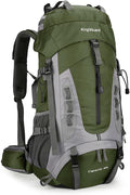 King'sGuard 60L Hiking Backpack for Men and Women Lightweight Camping Hiking Backpack with Rain Cover Large Waterproof Travel Backpack Backpacking Pack (Army Green)