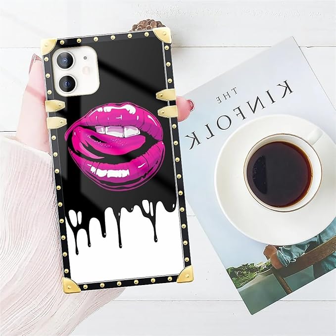 Compatible with iPhone 11 Case, Black White Red Slap Sexy Luxury Golden Decoration for Girl Women Soft TPU Shockproof Protective Hard PC Back for iPhone 11