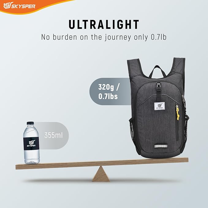 SKYSPER 10L Hiking Backpack Small Foldable Daypack Packable Lightweight Hiking Daypack Travel Day Pack for Women Men