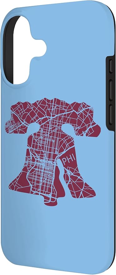 Philadelphia Street Map Liberty Bell Vintage Maroon Philly Case for iPhone 17