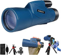 Gosky Monoculars Telescope, 12x55 HD Monocular for Adult with BAK4 Prism & FMC Lens, Lightweight Monocular with Smartphone Adapter Suitable for Bird Watching Hunting (Blue)