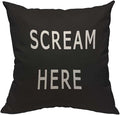 TKS MITLAN Scream Here Pillow Cover 18x18 inch Black White Phrase Pillows Decorative Throw Pillows Farmhouse Decor for Home Cushion Case