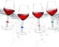 Floating Wine Glasses for Pool with Charms Tags, Shatterproof Poolside Wine Glasses, Floating Cup With Stem, Drinking Glasses for Pool, Unbreakable Wine Cup & BPA-free (16 Oz, Set of 4)
