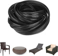 M METERXITY 1-Pack Wicker Repair Kit, 8mm x 66ft/20m Plastic Flat Rattan Replacement Supplies for Patio Furniture Repair/Basket Making/Chair Weaving, Synthetic Woven Rattan [Black]