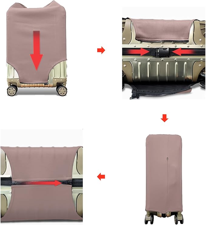 WUJIAONIAO Travel Luggage Cover Baggage Suitcase Cover Protector Skins 18-32 Inch (Khaki, XL (for 29-32 inch luggage))