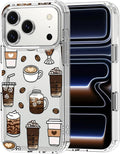MOSNOVO for iPhone 17 Pro Case | Military Grade 6.6ft Drop Tested | Camera Control | Clear with Coffee Design