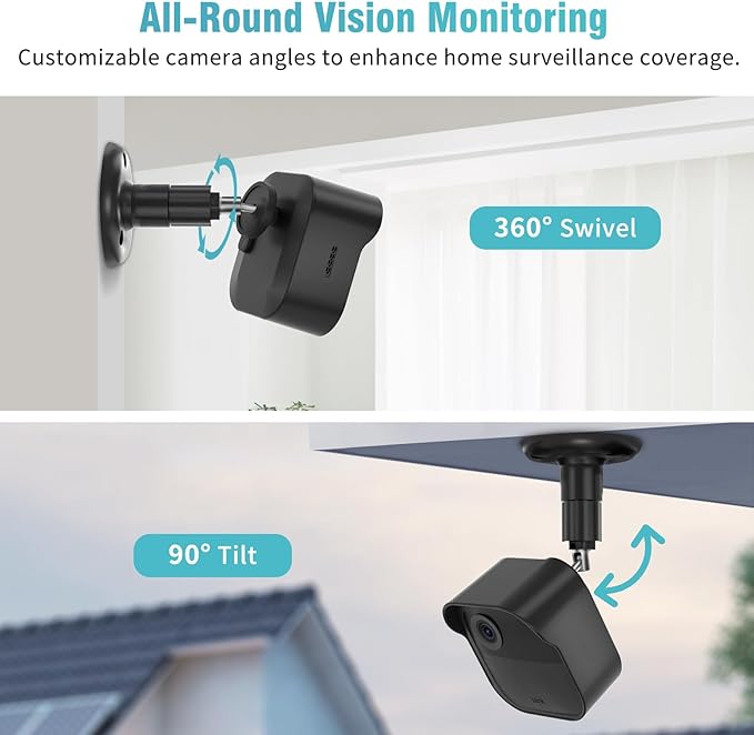 All-New Blink Outdoor Camera Wall Mount,5 Pack Weatherproof Housing, 360 Degrees Adjustable Bracket with Sync Module Core Mount for Blink Outdoor 2K+, 4th & 3rd Gen , Black(Camera is Not Included)