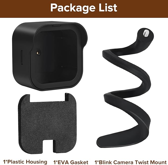 delilyn Flexible Twist Mount for All-New Blink Outdoor 4 (4th Gen) & Blink Outdoor (3rd Gen), Weatherproof Protective Housing with Charging Cutout and Gooseneck Mount for Blink Camera