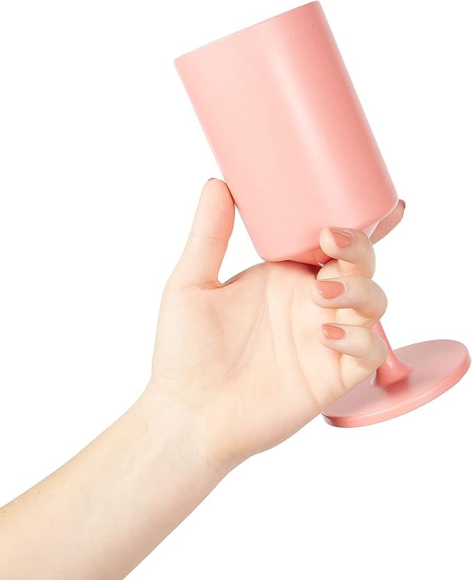Knork Eco 4 Piece Party Cup, Outdoor Wine Stem, Coral