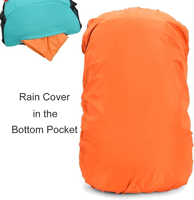 Bseash 40L Waterproof Hiking Camping Backpack with Rain Cover, Outdoor Sport Travel Bag Daypack for Climbing Skiing Cycling (Pink)
