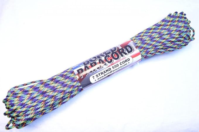 BORED? PARACORD! 550 lb Paracord – Ideal for Crafting, DIY Projects, Camping, Military & Active Outdoors – 300+ Colors – Tactical Parachute Cord Type III – Strong - Vile 50 Feet