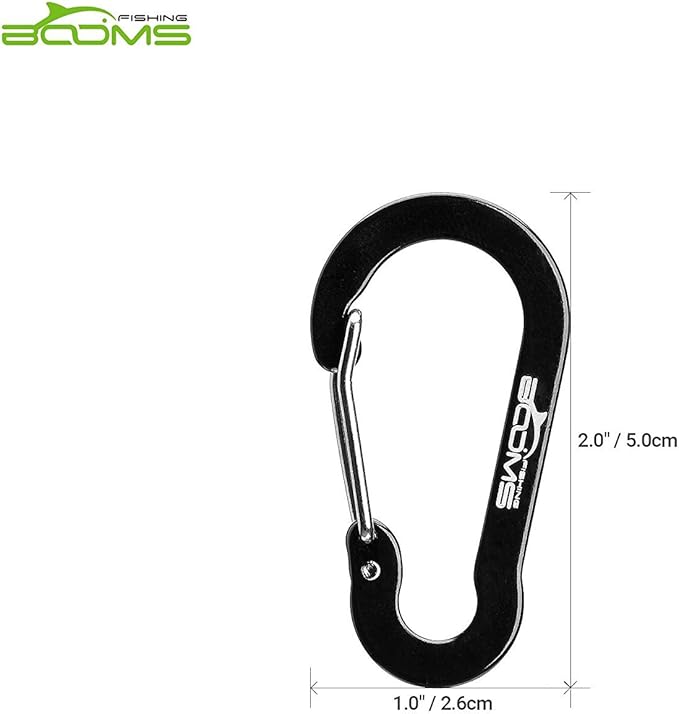 Booms Fishing CC1 Multi-Use Carabiner Clip, 6 Pack Small Caribeener Clips, Mini Keychain Caribeaner Clip 2 inch, Aluminum D Ring Carabiners, Multi-colored