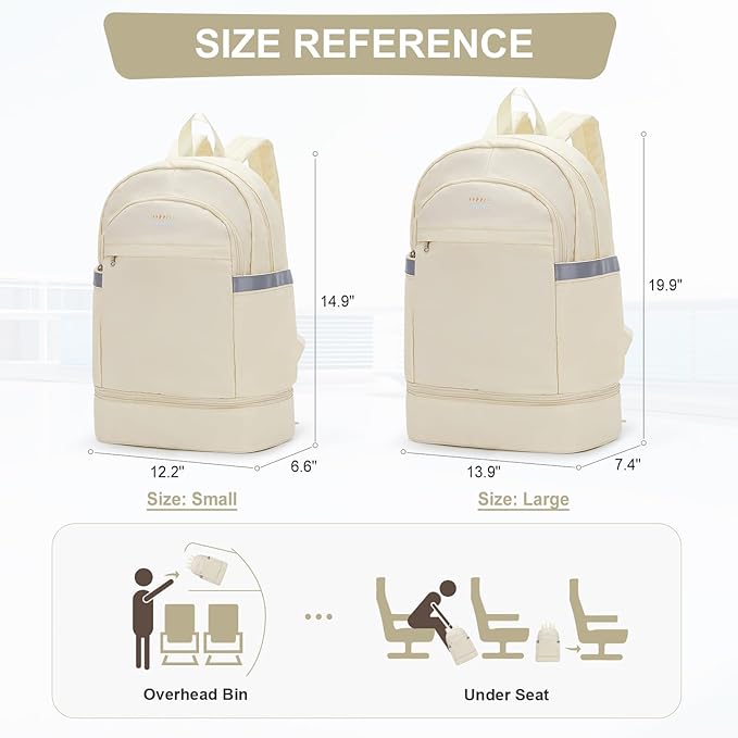 coofay Gym Backpack For Women Men Dance Sports Backpack With Shoe Compartment Waterproof Travel Backpacks Gym Bag Beige
