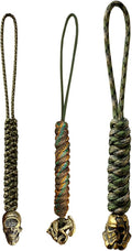 Handmade Lanyards with Brass Beads – Paracord 550 Survival Gear Leash for knives, Outdoor, and EDC Tools