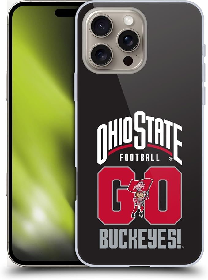 Head Case Designs Officially Licensed Ohio State University Go Buckeyes Football Graphics Hard Back Case Compatible with Apple iPhone 16 Pro Max