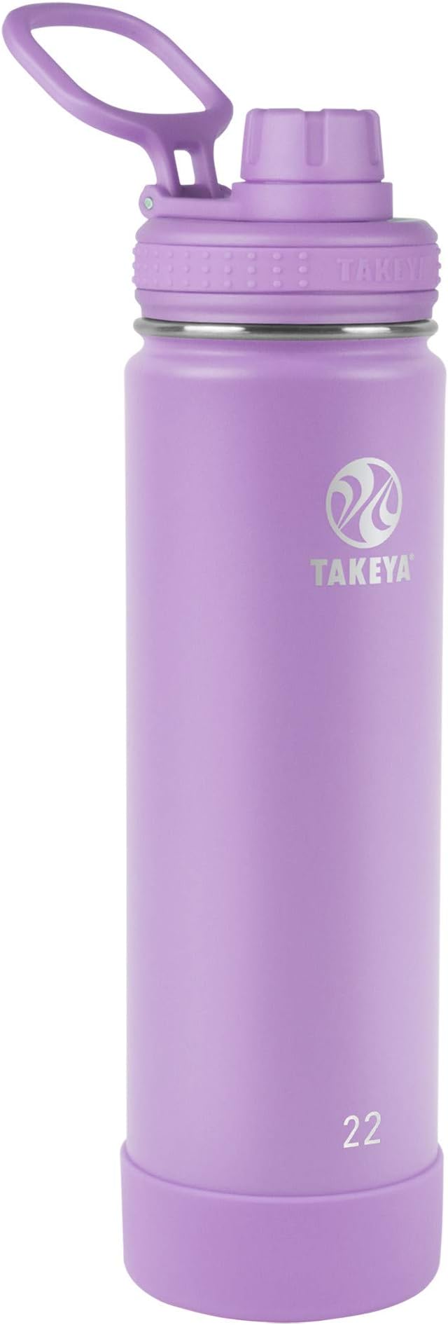 Takeya Actives Stainless Steel Water Bottle, Insulated Spout Lid, Keeps Drinks Cold 24 Hrs, Leakproof, Durable, Dishwasher Safe, Ideal for Gym, Travel, Fits Most Cup Holders, 32 oz/Teal