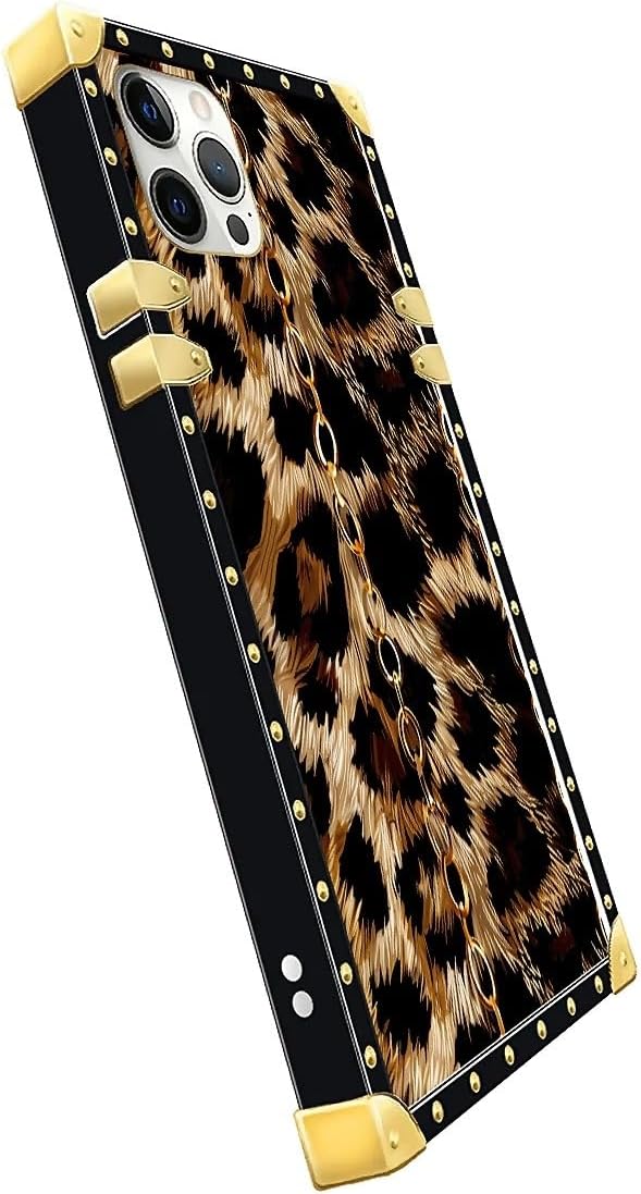 Compatible with iPhone 11 Pro Max Case, Seamless Gold Chain Leopard Luxury Golden Decoration for Girl Women Soft TPU Shockproof Protective Hard PC Back for iPhone 11 Pro Max