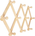 AMAPON Accordion Style Expandable Wall Wooden Coat Rack 10 Hooks (Pegs) Hang Hats Jackets Coffee Mug Purses Necklaces Towels Cap Leash Scarves Data Line Kitchenware