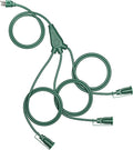 DEWENWILS Christmas Outdoor Extension Cord 1 to 3 Splitter, Total 12FT, 13A 125V 1625W 16/3C SJTW Extension Cord Outdoor, Heavy Duty Extension Cord for Holiday Decorations, Outdoor Light, ETL