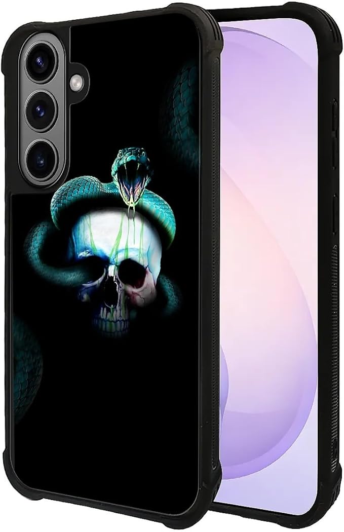for Samsung Galaxy S26 Case,Graphic Design for Girl Boy Soft Silicone Hard Acrylic Shock Protection Designed for Samsung Galaxy S26 Skeleton Winding Snake Pattern