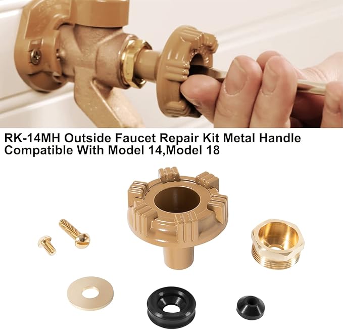 RK-14MH Repair Kit Metal Handle,Outside Faucet,Compatible with Woodford Model 14,Model 18